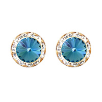 15Mm Rondelle Swarovski Crystal Post Earrings