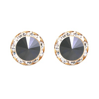 15Mm Rondelle Swarovski Crystal Post Earrings