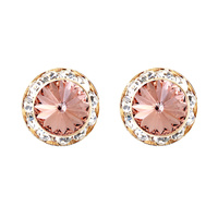15Mm Rondelle Swarovski Crystal Post Earrings