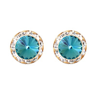 15Mm Rondelle Swarovski Crystal Post Earrings
