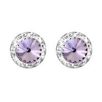 15Mm Rondelle Swarovski Crystal Post Earrings