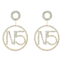 CRYSTAL RHINESTONE N5 DANGLE EARRINGS