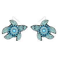 TURTLE SEED BEAD DANGLE EARRINGS