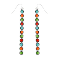 WESTERN ACRYLIC STONE EARRINGS - BAR