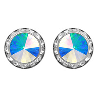20MM Rondelle Swarovski Crystal Post Earrings