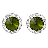 20MM Rondelle Swarovski Crystal Post Earrings