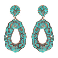 INDIAN COIN TEARDROP DANGLE EARRINGS