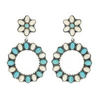 WESTERN TURQUOISE CIRCLE EARRINGS