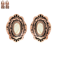 WESTERN OVAL TURQUOISE CLIP ON EARRINGS