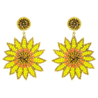 SUNFLOWER SEED BEAD DANGLE EARRINGS