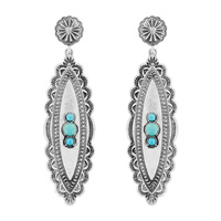WESTERN MARQUISE WITH TURQUOISE DANGLE EARRINGS