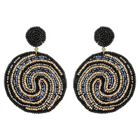 SWIRL SEED BEAD DANGLE EARRINGS