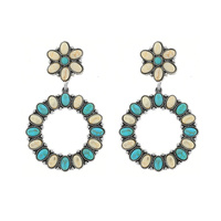 WESTERN STYLE TURQUOISE DANGLE EARRINGS
