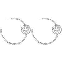 60MM CRYSTAL RHINESTONE ANCIENT GREEK KEY HOOP EARRINGS