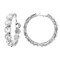 LARGE GEMSTONE HOOP EARRINGS