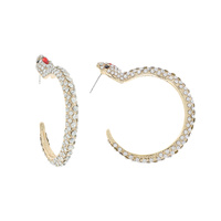 48MM CRYSTAL SNAKE HOOP EARRINGS