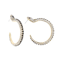 48MM CRYSTAL SNAKE HOOP EARRINGS