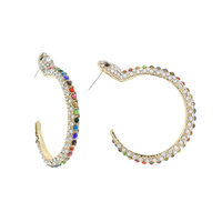 48MM CRYSTAL SNAKE HOOP EARRINGS