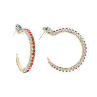 48MM CRYSTAL SNAKE HOOP EARRINGS