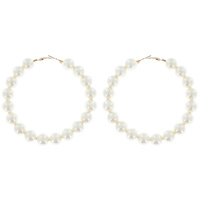 FASHION PEARL HOOP EARRINGS