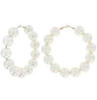 80MM PEARL HOOP EARRINGS