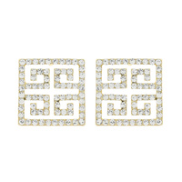 RHINESTONE GREEK SYMBOL STUD EARRINGS