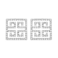 RHINESTONE GREEK SYMBOL STUD EARRINGS