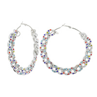 80MM LARGE STATEMENT MICRO PAVE CUBAN LINK HOOP EARRINGS