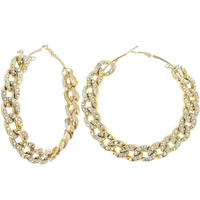 100MM LARGE STATEMENT MICRO PAVE CUBAN LINK HOOP EARRINGS
