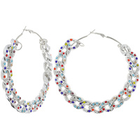 100MM LARGE STATEMENT MICRO PAVE CUBAN LINK HOOP EARRINGS