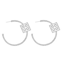 60MM RHINESTONE GREEK SYMBOL HOOP EARRINGS