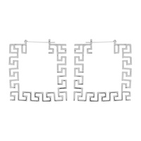 60MM SQUARE ANCIENT GREEK KEY HOOP EARRINGS