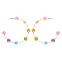 FASHION PEARL HALF HOOP EARRINGS HOOPS