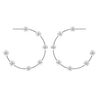 FASHION PEARL HALF HOOP EARRINGS HOOPS