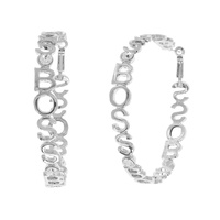 75MM BOSS DESIGNER LOOK HOOP EARRINGS