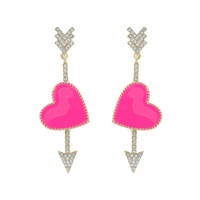 CUPID ARROW THROUGH HEART DROP EARRINGS