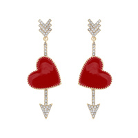 CUPID ARROW THROUGH HEART DROP EARRINGS