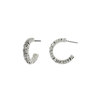 CELTIC SCROLL FILIGREE OPEN HOOP EARRINGS IN OXIDIZED SILVER TONE METAL