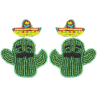 CACTUS W HAT POST EARRINGS