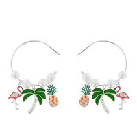 Tropical Dangling Charm w/Pearl Hoop ER - Mix