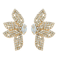 MARQUISE CRYSTAL RHINESTONE PAVE PETAL STUD EARRINGS