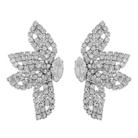 MARQUISE CRYSTAL RHINESTONE PAVE PETAL STUD EARRINGS