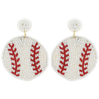 RND BASEBALL BEADED ER