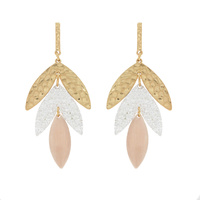 BOHO HAMMERED METAL LEAF DANGLE AND DROP EARRINGS