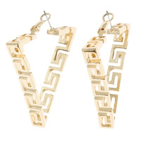 50MM LARGE GREEK KEY TRIANGLE HOOP EARRINGS