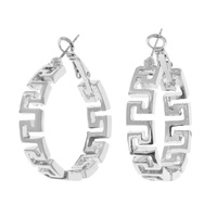 30MM GREEK KEY CIRCULAR HOOP EARRINGS