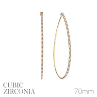 70CR-G g rs cz baguette teardrop hoop