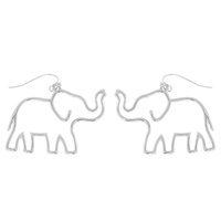 LUCKY ELEPHANT WILDLIFE CUTOUT DANGLE AND DROP HOOK EARRINGS