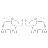LUCKY ELEPHANT WILDLIFE CUTOUT DANGLE AND DROP HOOK EARRINGS