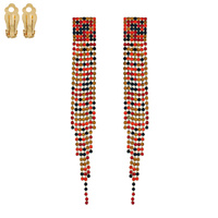 DANGLY RHINESTONE CLIP EARRINGS